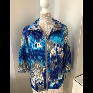 Satin-finish unconventional animal print jacket